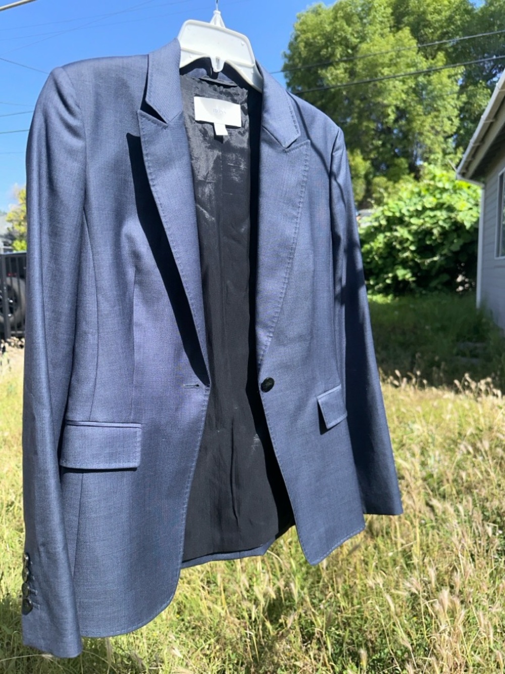 Classic Navy Single-Button Blazer Hugo Boss